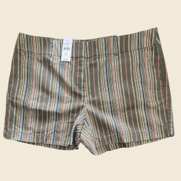 LOFT Pants - LOFT NWT Chino Style Striped Shorts 4” Short Size 10